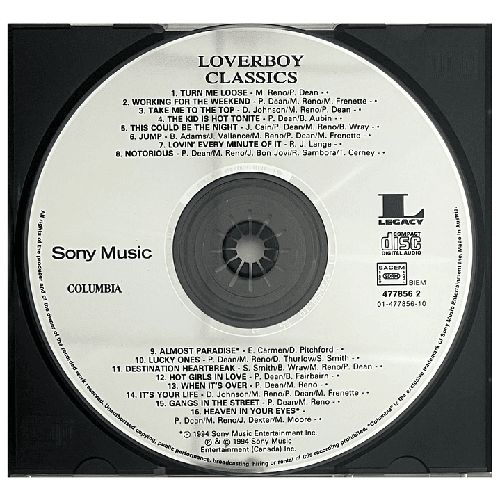 LOVERBOY - CLASSICS: THEIR GREATEST HITS / CD USADO 3