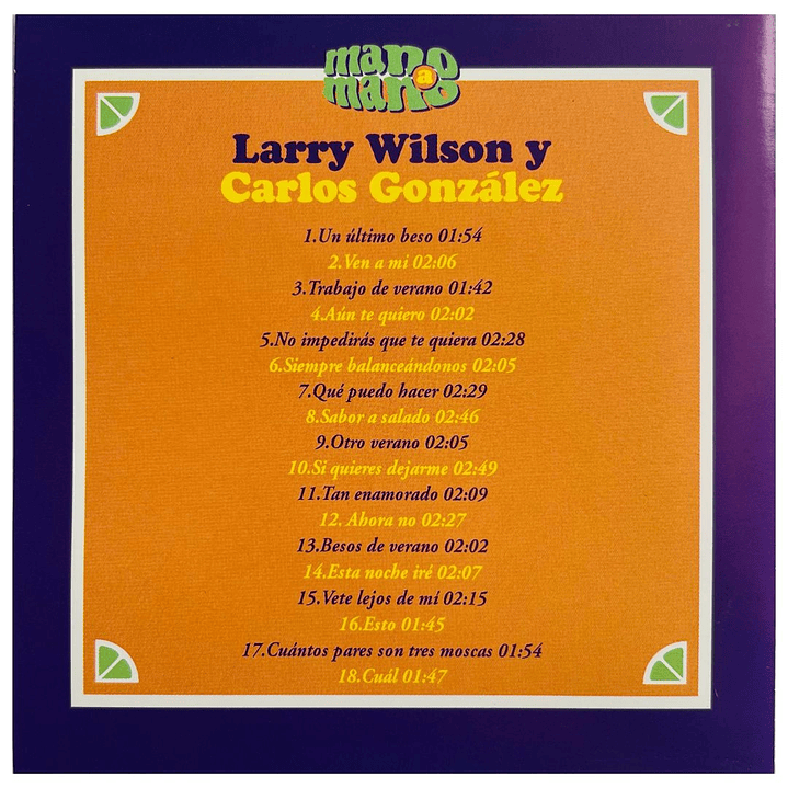 LARRY WILSON Y CARLOS GONZALEZ - MANO A MANO / CD USADO 5