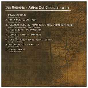 SUI GENERIS - ADIOS SUI GENERIS, PARTE 1 - ROCK DEL SUR / CD