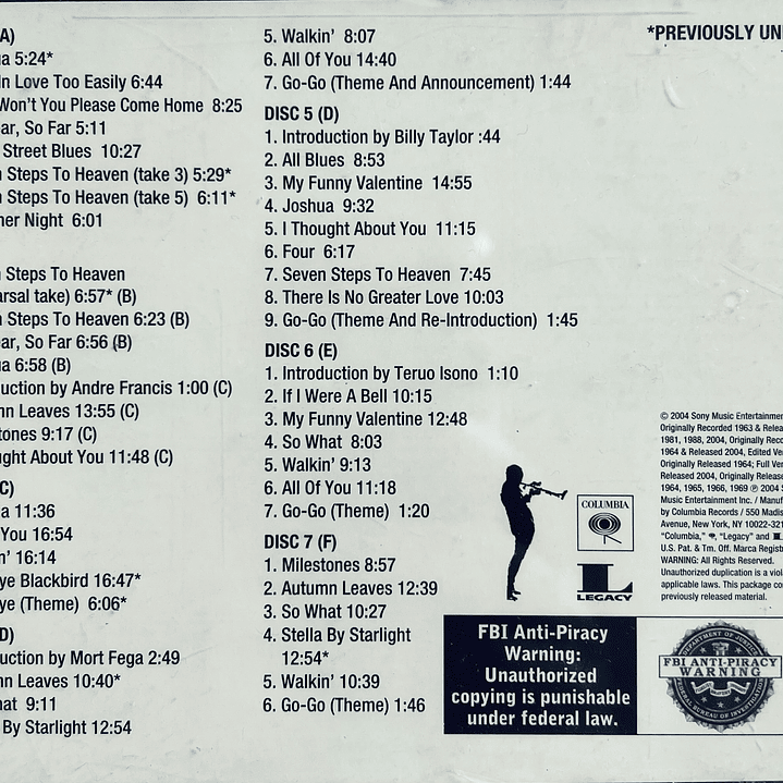 MILES DAVIS - SEVEN STEPS: THE COMPLETE COLUMBIA RECORDINGS 1963-1964  / CD 2