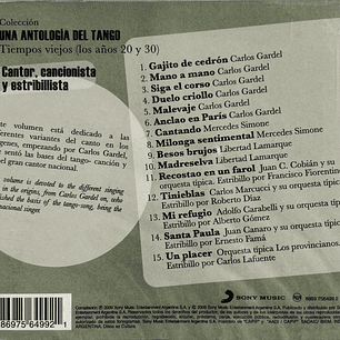 UNA ANTOLOGIA DEL TANGO - CANTOR, CANCIONISTA Y ESTRIBILLISTA / CD