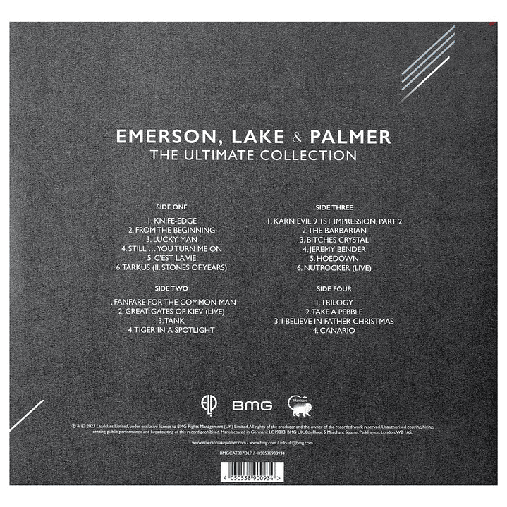 EMERSON, LAKE & PALMER - THE ULTIMATE COLLECTION (CLEAR VINYL) (2LP) / VINILO 2
