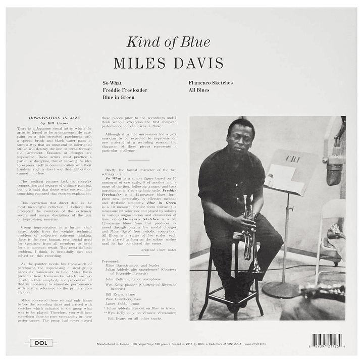 MILES DAVIS - KIND OF BLUE (DELUXE GATEFOLD) / VINILO 2