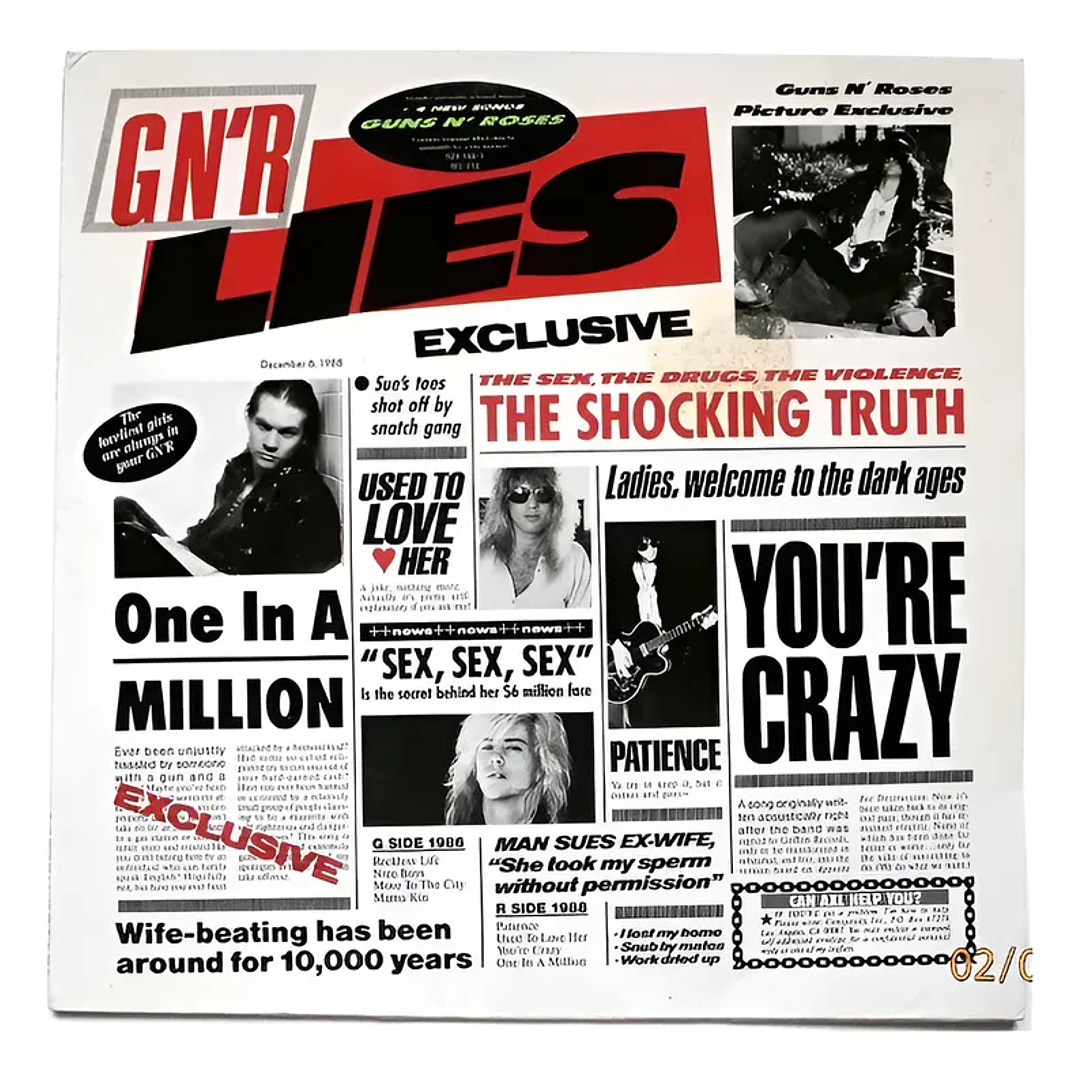 GUNS N' ROSES - G N' R LIES (Unofficial Release) / VINILO  1