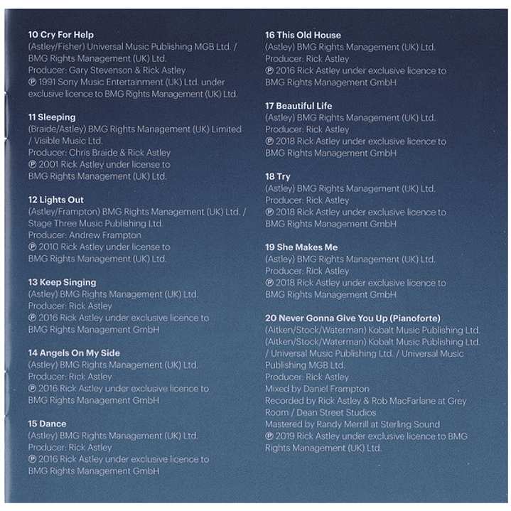 RICK ASTLEY - THE BEST OF ME (2CD) / CD 6