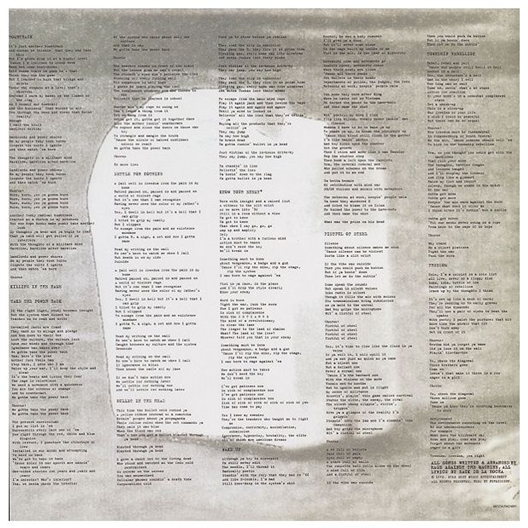 RAGE AGAINST THE MACHINE - RAGE AGAINST THE MACHINE XX / VINILO 5