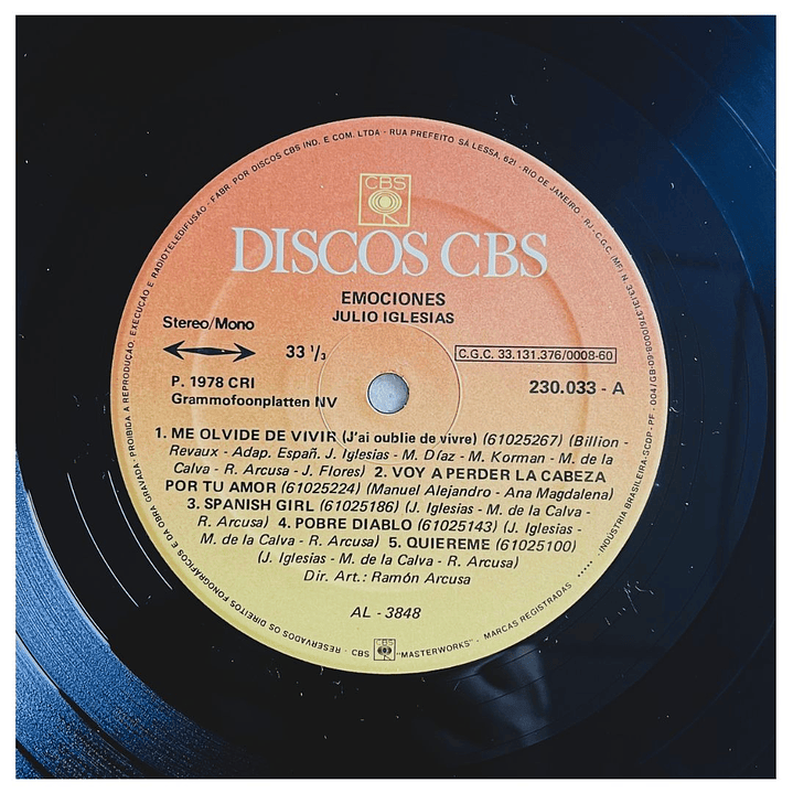 JULIO IGLESIAS - EMOCIONES (GATEFOLD) / VINILO USADO 4