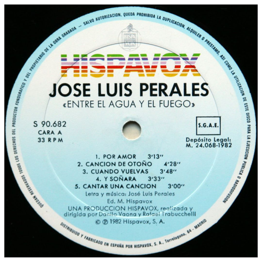 JOSE LUIS PERALES - ENTRE EL AGUA Y EL FUEGO / VINILO USADO 4