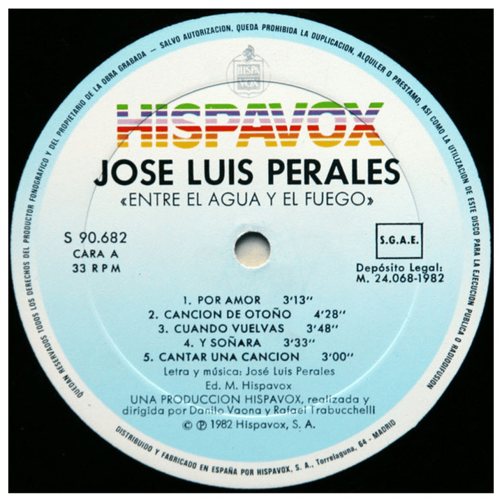 JOSE LUIS PERALES - ENTRE EL AGUA Y EL FUEGO / VINILO USADO 4