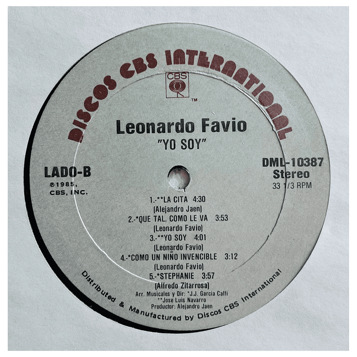LEONARDO FAVIO - YO SOY / VINILO USADO 4