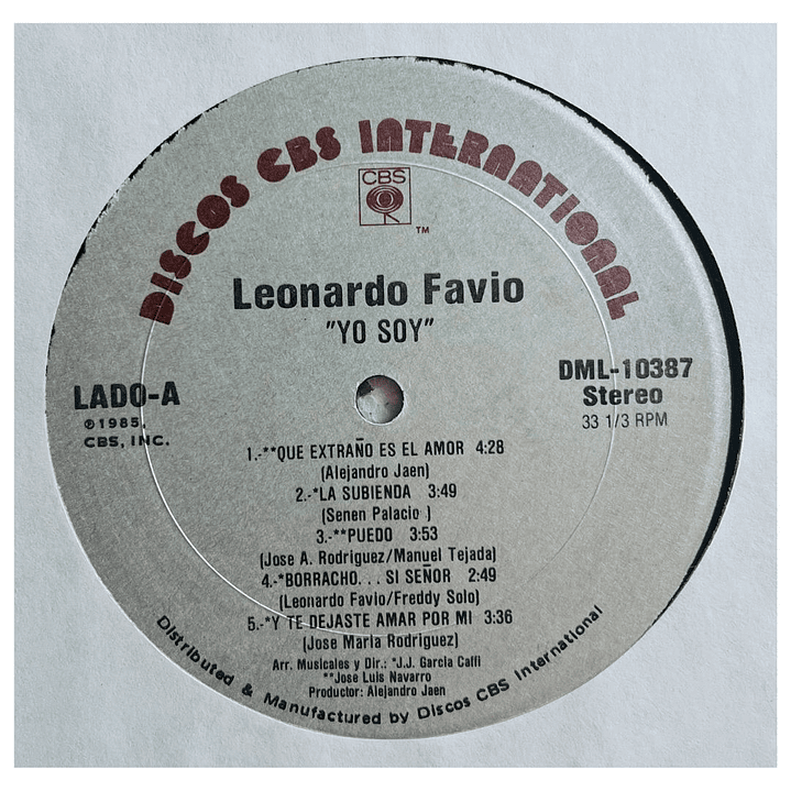 LEONARDO FAVIO - YO SOY / VINILO USADO 3