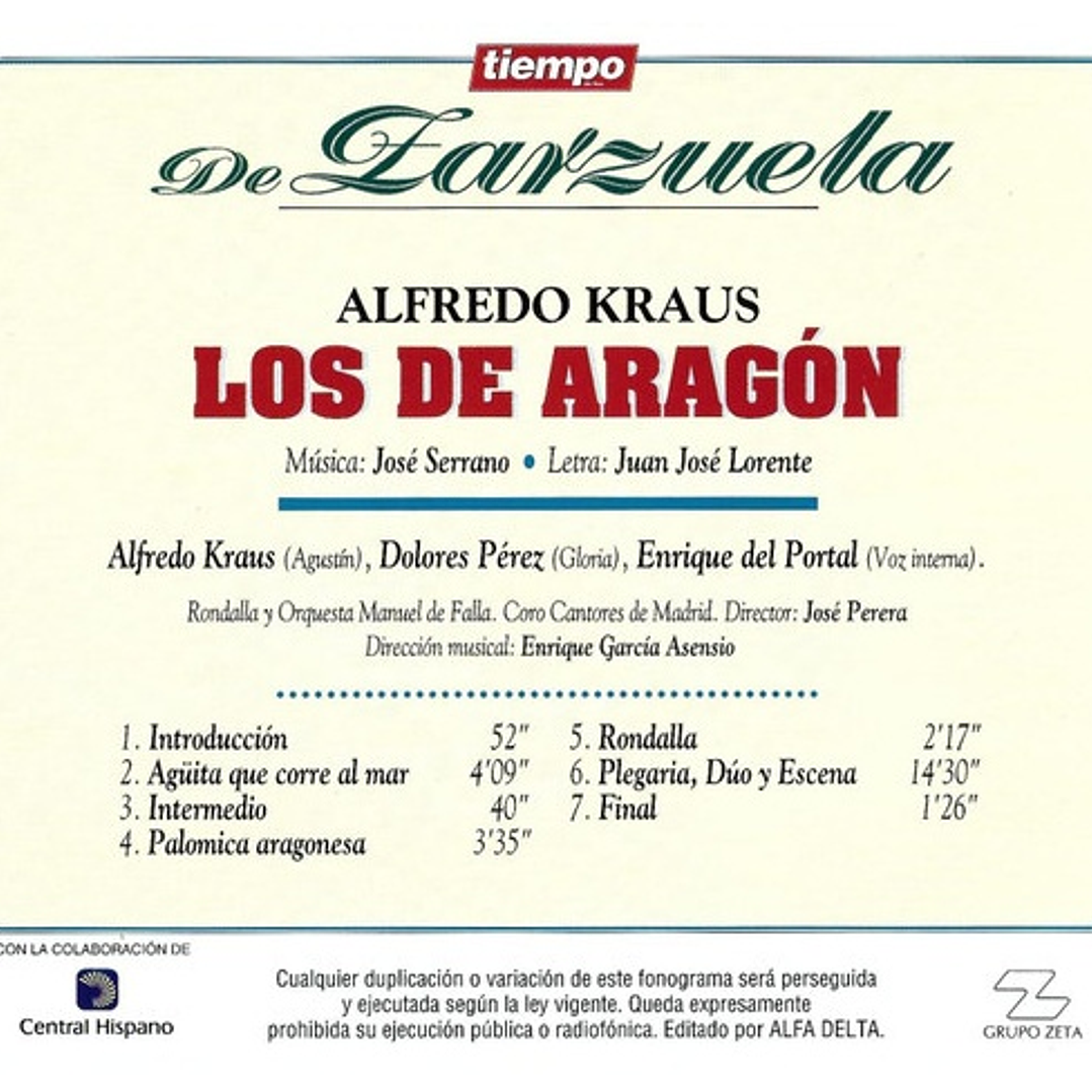 ALFREDO KRAUS - LOS DE ARAGON / CD USADO 2