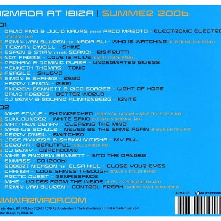 ARMADA AT IBIZA - SUMMER 2006 - VARIOS (2CD) / CD USADO 2
