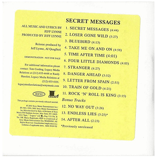 ELECTRIC LIGHT ORCHESTRA - SECRET MESSAGES (ADVANCE CD) / CD USADO