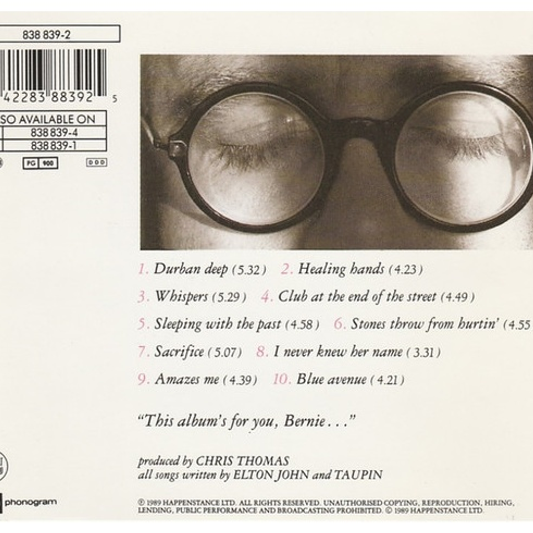 ELTON JOHN - SLEEPING WITH THE PAST / CD USADO 2