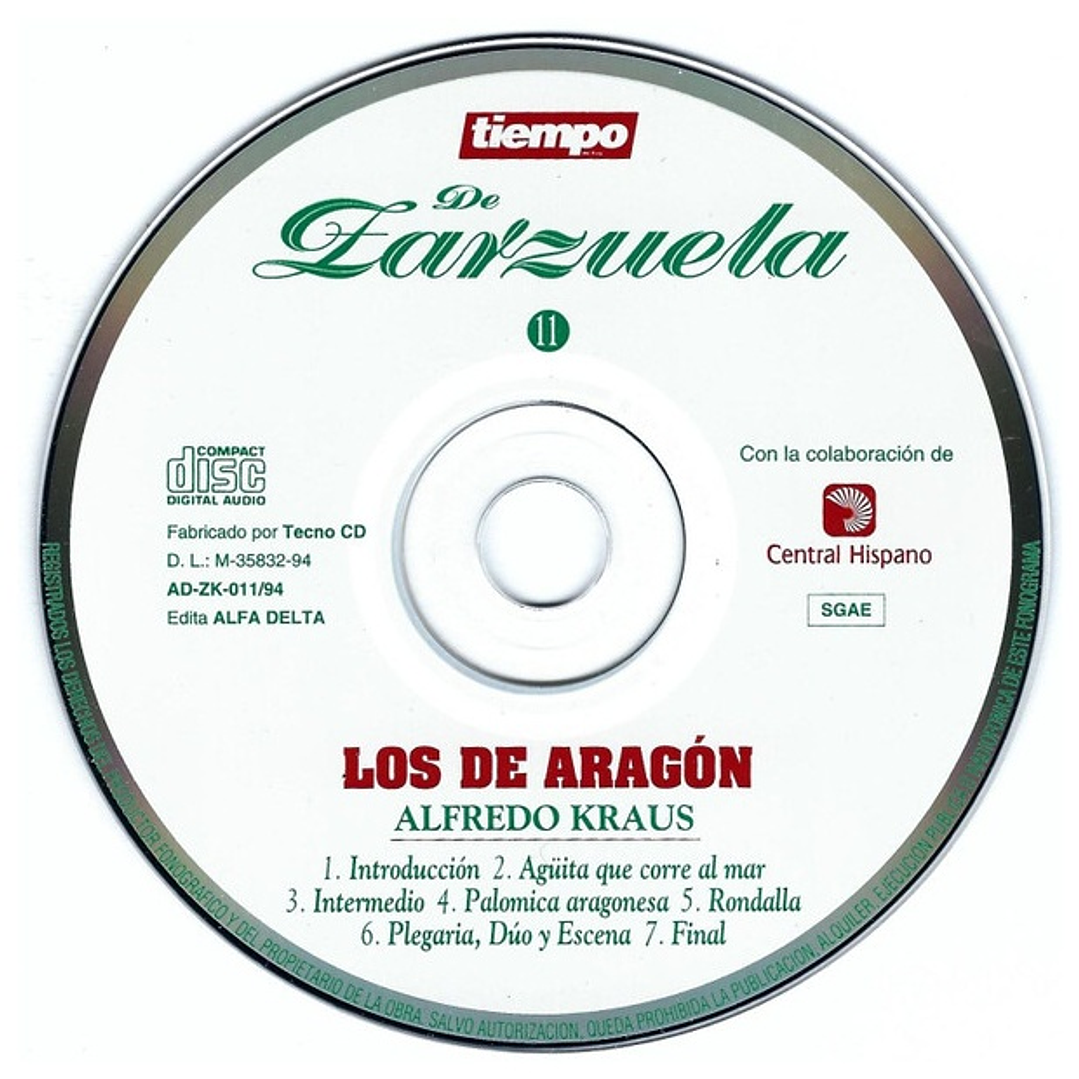 ALFREDO KRAUS - LOS DE ARAGON / CD USADO 3