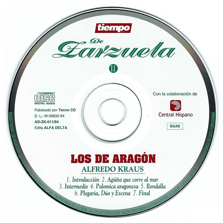 ALFREDO KRAUS - LOS DE ARAGON / CD USADO 3