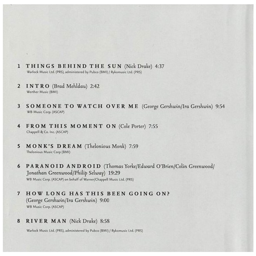 BRAD MEHLDAU - LIVE IN TOKYO / CD USADO 3