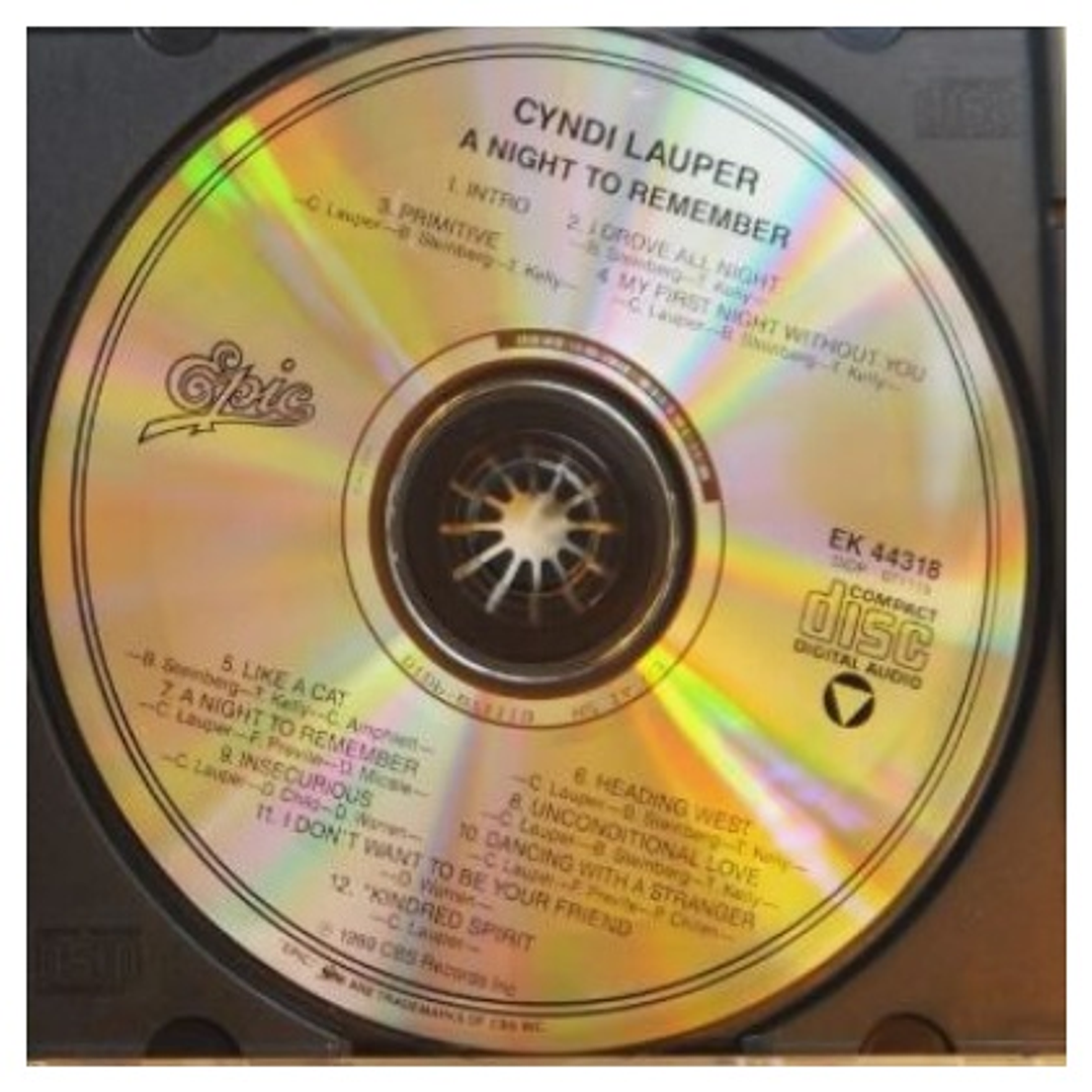 CYNDI LAUPER - A NIGHT TO REMEMBER (BRASIL 1989) / CD USADO 3