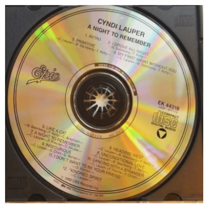 CYNDI LAUPER - A NIGHT TO REMEMBER (BRASIL 1989) / CD USADO 3