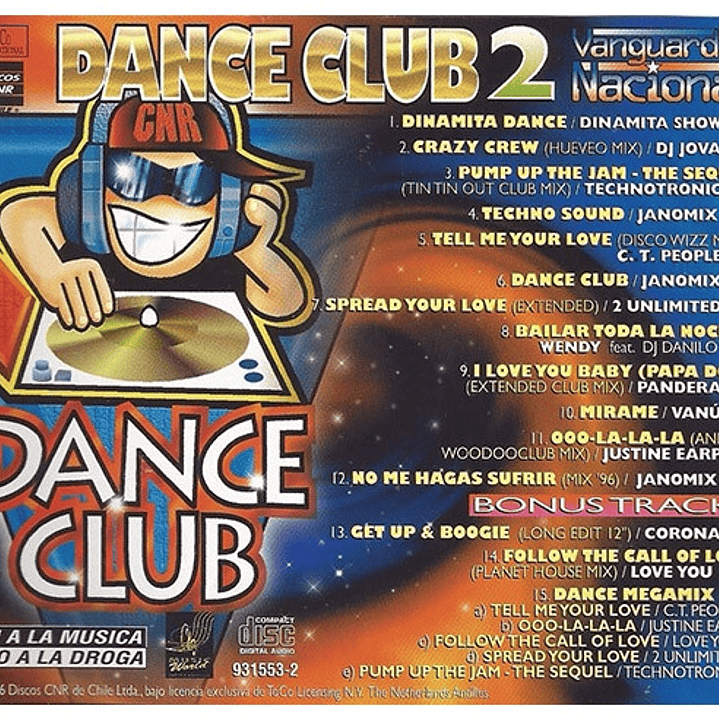 DANCE CLUB 2 - VANGUARDIA NACIONAL - VARIOS / CD USADO 3