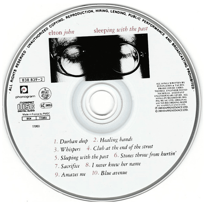 ELTON JOHN - SLEEPING WITH THE PAST / CD USADO 3