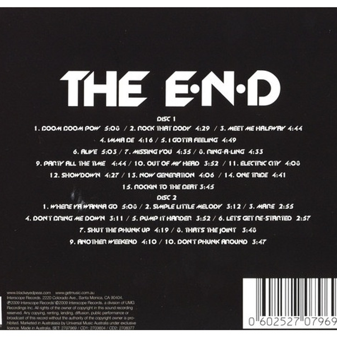 BLACK EYED PEAS - THE E.N.D. (2CD) / CD USADO 4