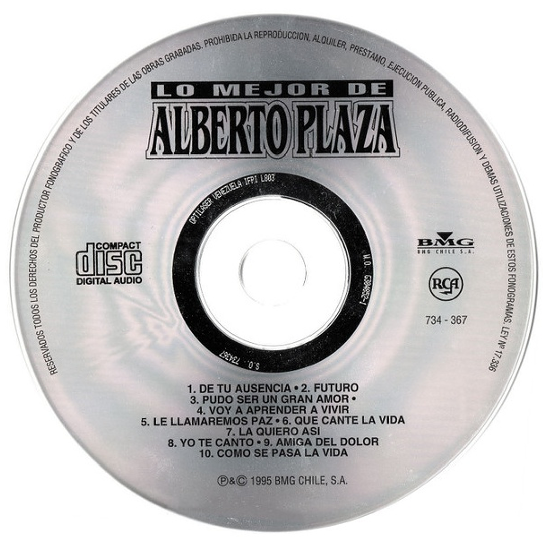 ALBERTO PLAZA - LO MEJOR (VENEZUELA 1995) / CD USADO 5
