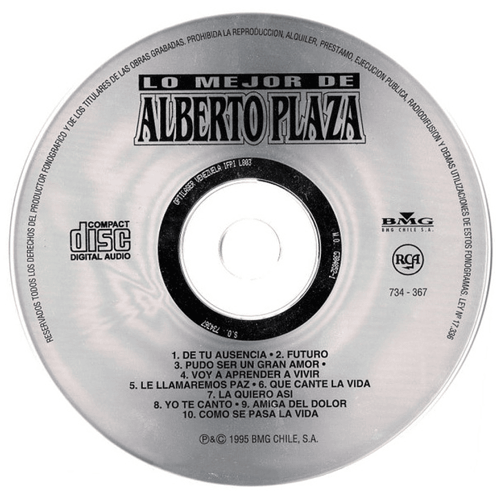 ALBERTO PLAZA - LO MEJOR (VENEZUELA 1995) / CD USADO 5