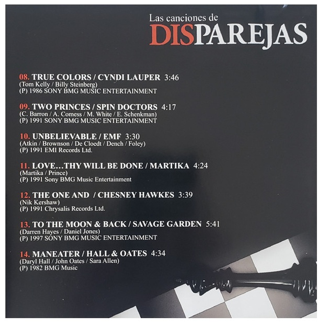 LAS CANCIONES DE DISPAREJA - VARIOS - TVN / CD USADO 4