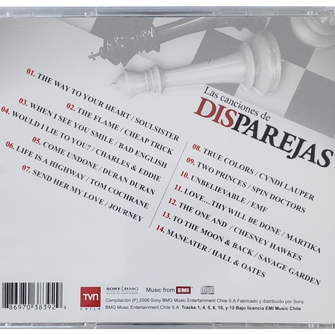 LAS CANCIONES DE DISPAREJA - VARIOS - TVN / CD USADO 6