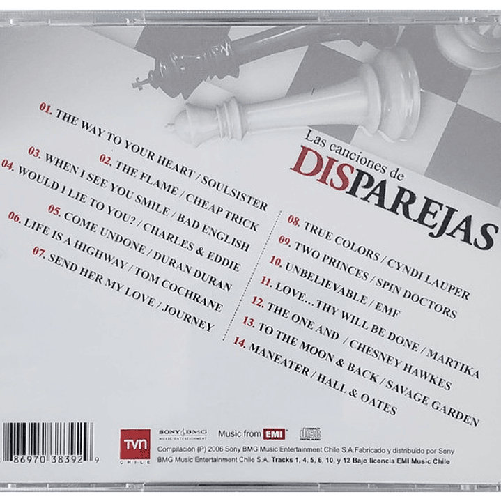 LAS CANCIONES DE DISPAREJA - VARIOS - TVN / CD USADO 6