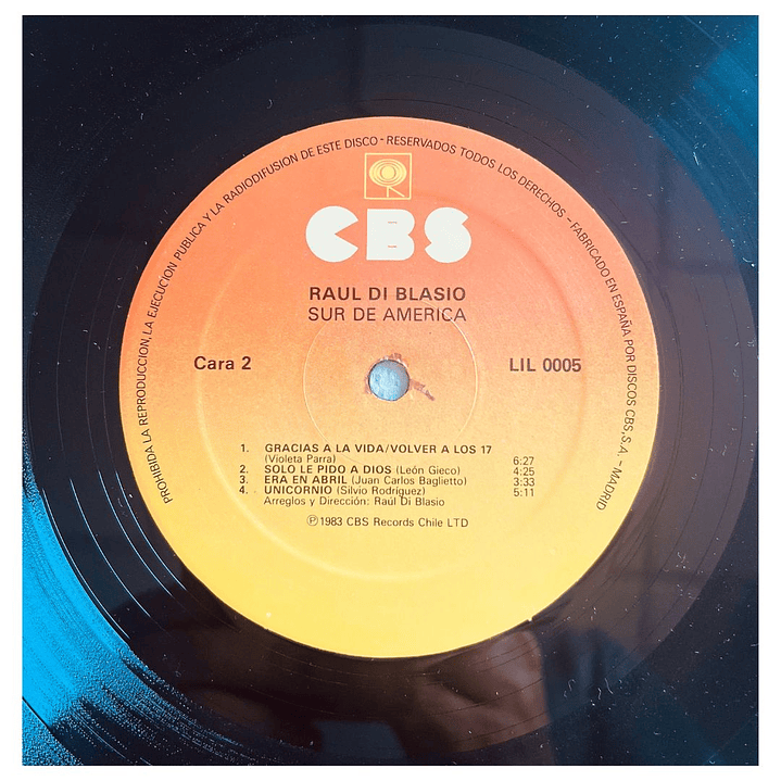 RAUL DI BLASIO - SUR DE AMERICA / VINILO USADO 4