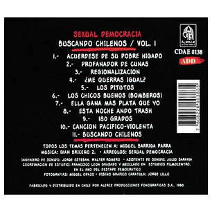 SEXUAL DEMOCRACIA - BUSCANDO CHILENOS VOL.1 / CD