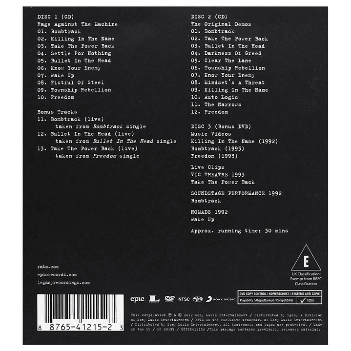 RAGE AGAINST THE MACHINE - RAGE AGAINST THE MACHINE XX (2CD+DVD) / CD 2