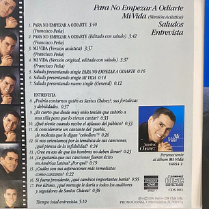 SANTOS CHAVEZ - MI VIDA (VERSION ACUSTICA) / CD SINGLE USADO