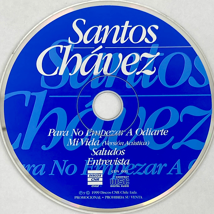 SANTOS CHAVEZ - MI VIDA (VERSION ACUSTICA) / CD SINGLE USADO 3