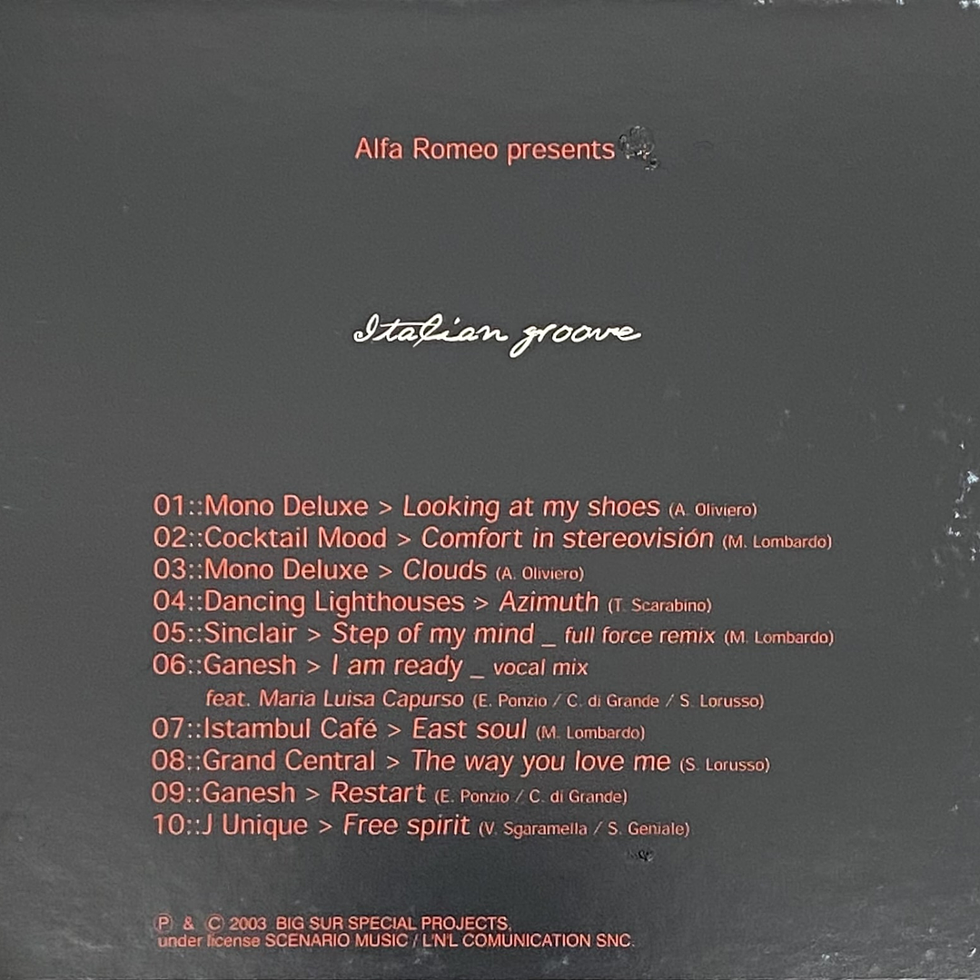 ALFA ROMEO PRESENTS - ITALIAN GROOVE / CD USADO 2