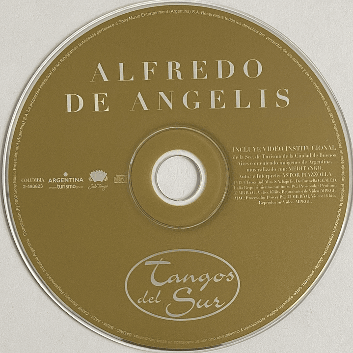 ALFREDO DE ANGELIZ - TANGOS DEL SUR / CD USADO 3