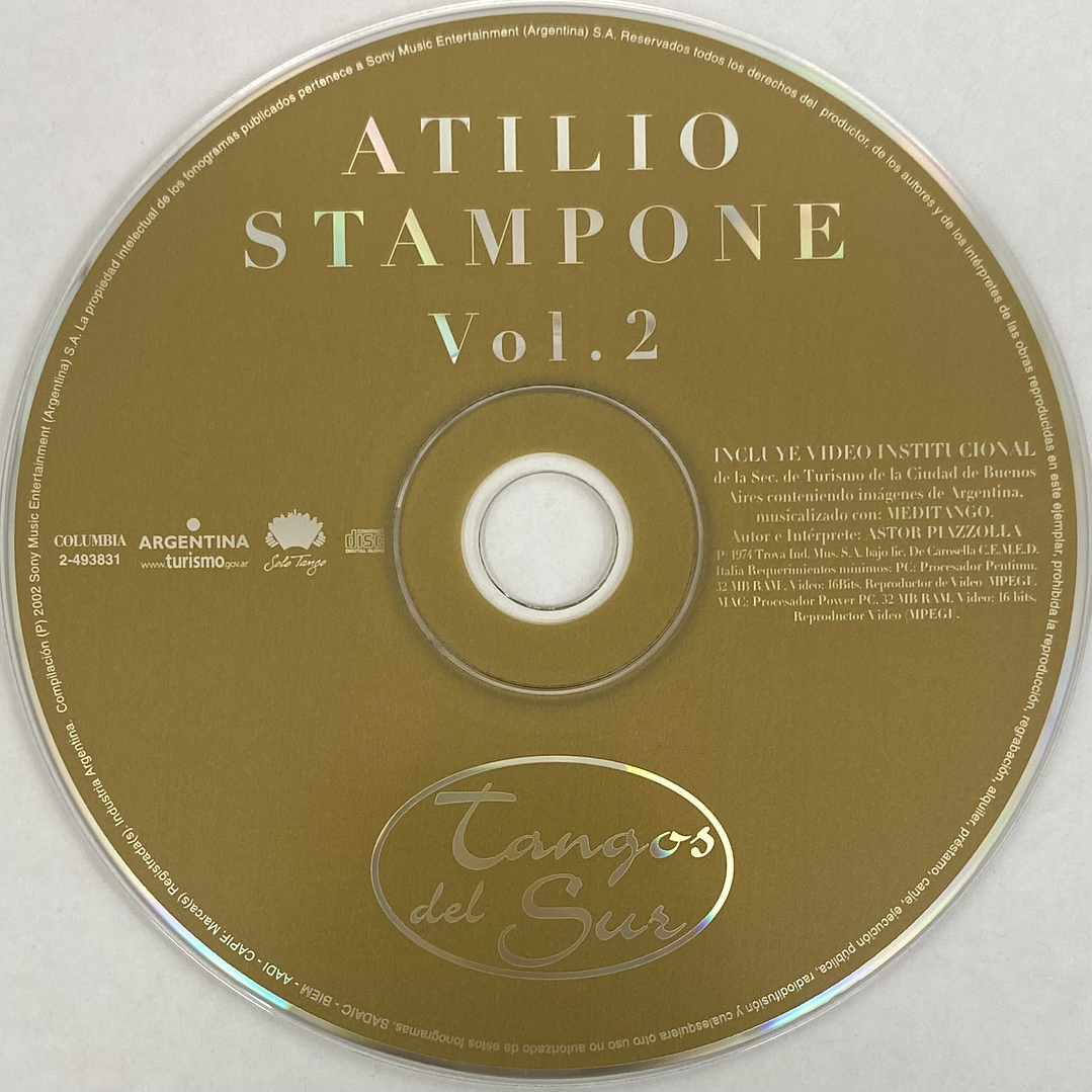 ATILIO STAMPONE - VOL. 2 - TANGOS DEL SUR / CD USADO 3