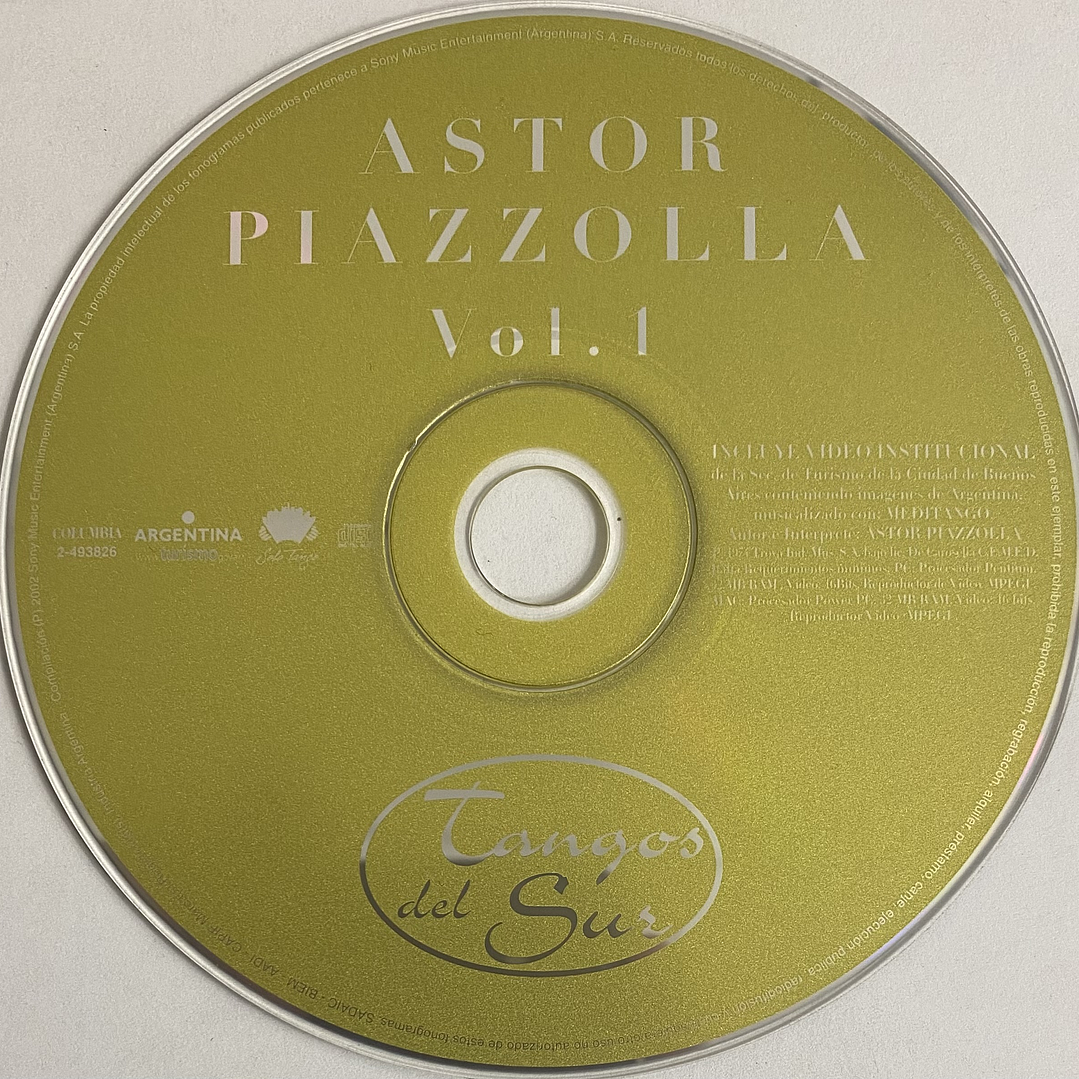 ASTOR PIAZZOLLA - VOL. 1 - TANGOS DEL SUR / CD USADO 3