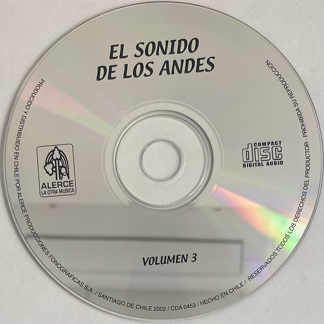 EL SONIDO DE LOS ANDES - VOL. 3 / CD USADO 3