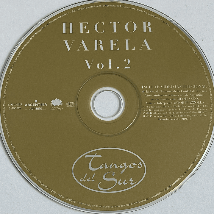 HECTOR VARELA - VOL. 2 - TANGOS DEL SUR / CD USADO 3