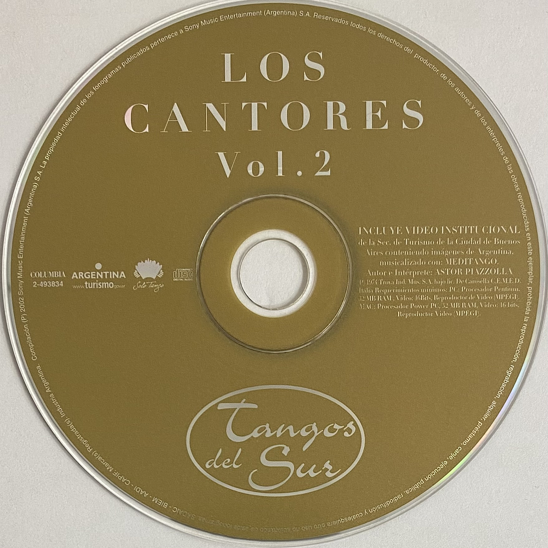 LOS CANTORES  - VOL. 2 - TANGOS DEL SUR / CD USADO 3