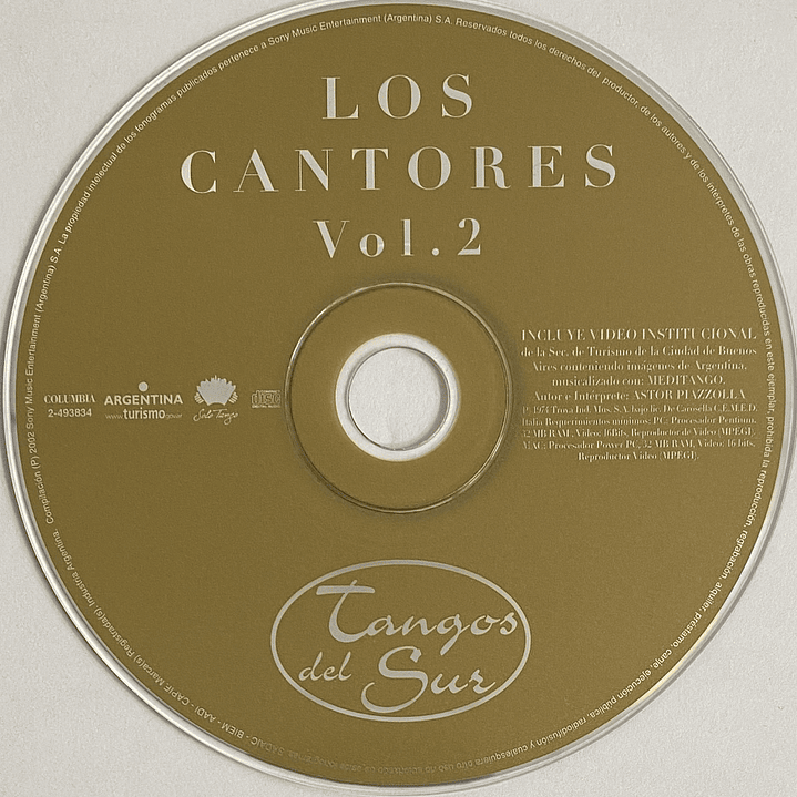 LOS CANTORES  - VOL. 2 - TANGOS DEL SUR / CD USADO 3
