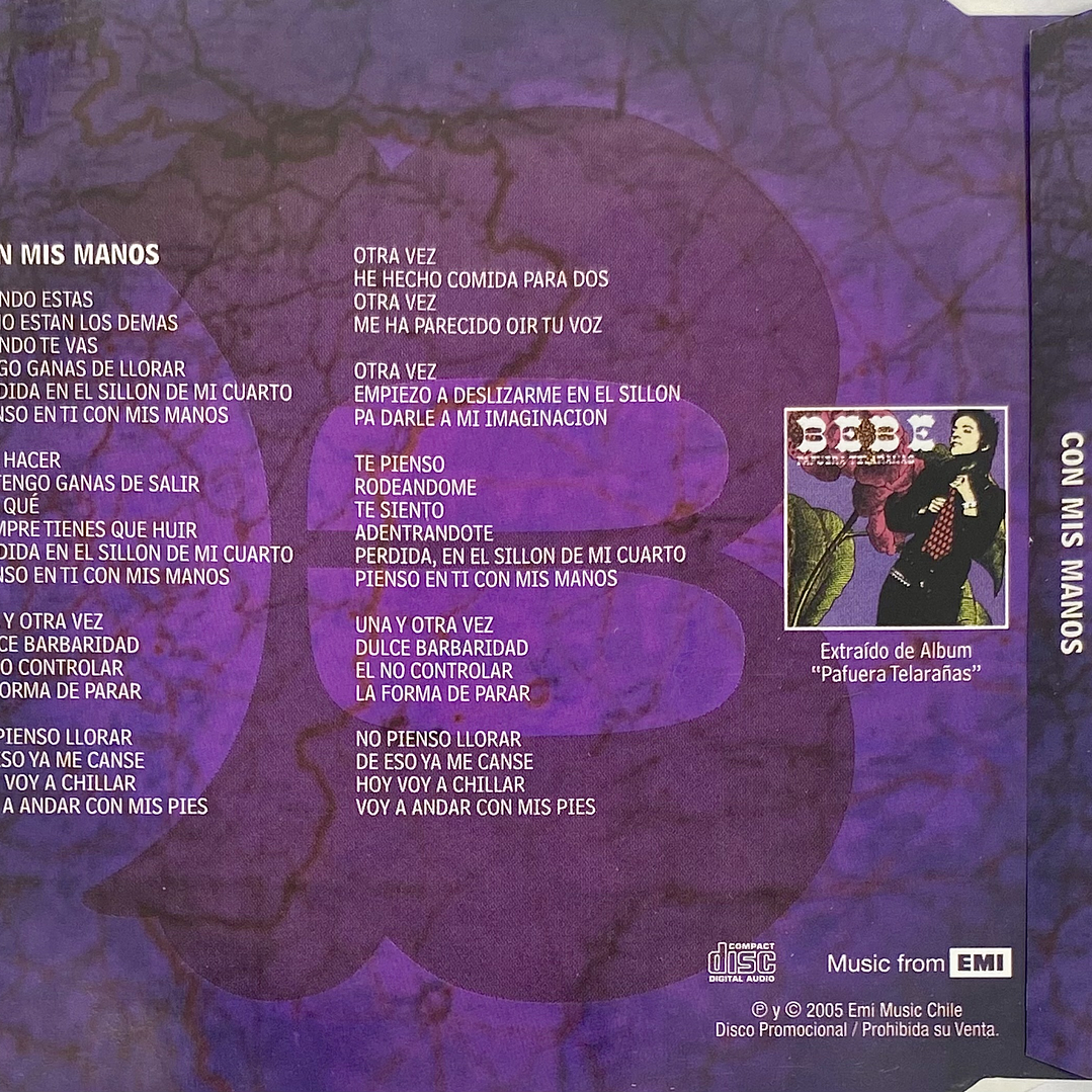 BEBE - CON MIS MANOS / CD SINGLE USADO 2