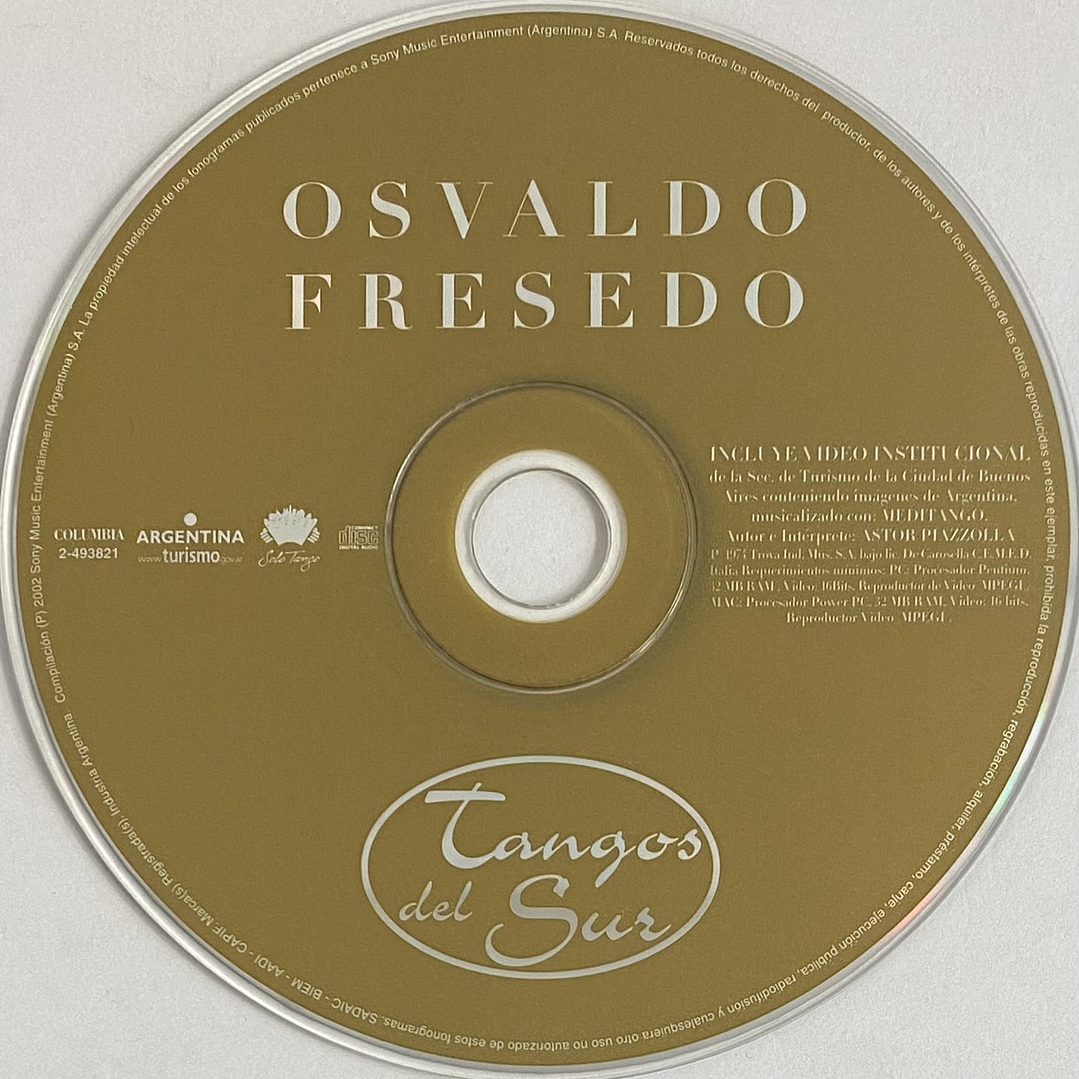 OSVALDO FRESEDO - TANGOS DEL SUR / CD USADO 3
