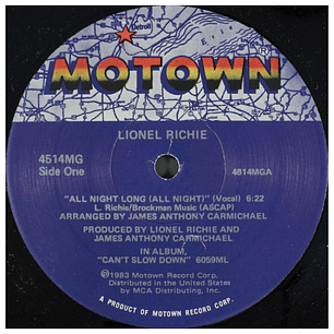LIONEL RICHIE - ALL NIGHT LONG (ALL NIGHT) / 12