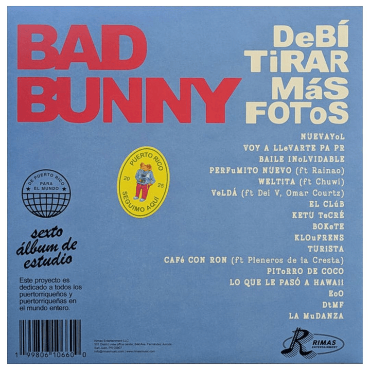 BAD BUNNY - DEBI TIRAR MAS FOTOS (2LP) / VINILO 2