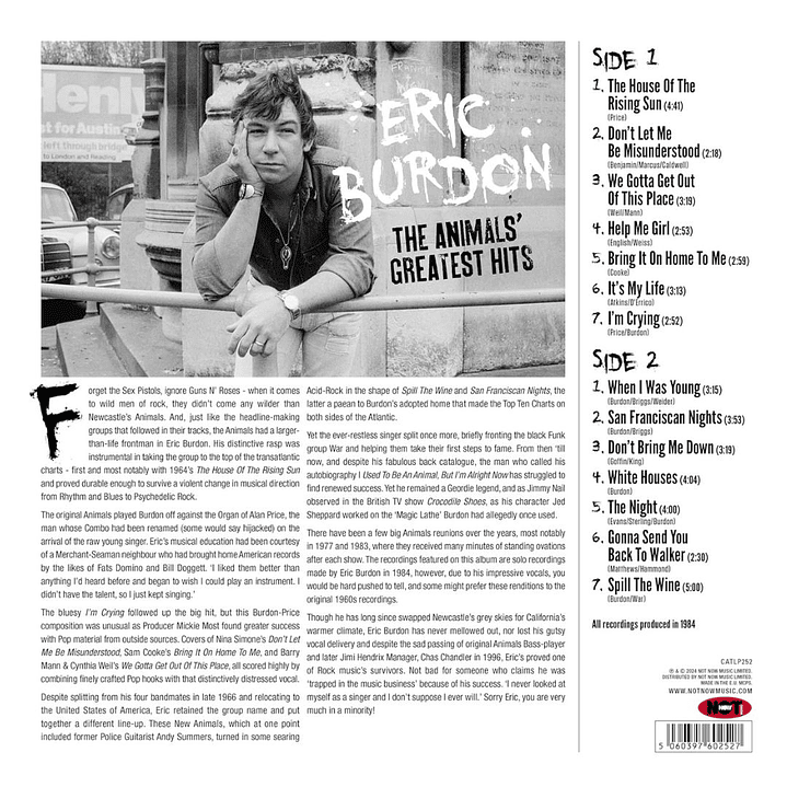 ERIC BURDON - THE ANIMALS‘ GREATEST HITS / VINILO 2